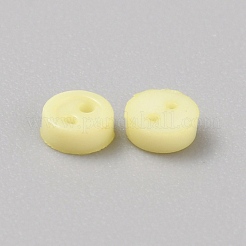 ミニ樹脂ボタン  2穴人形bjd衣服アクセサリー  フラットラウンド  淡いチソウ  3x1mm  穴：0.5mm&nbsp;FIND-WH0260-26F