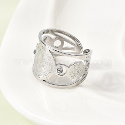 Кольцо-манжета Religion 201 из нержавеющей стали со стразами для мужчин&nbsp;RJEW-Z135-01P