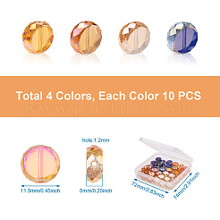 40шт 4 цвета гальванические стеклянные бусины EGLA-BT0001-01