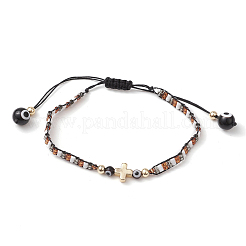 Braccialetti di perline di vetro intrecciate per le donne&nbsp;BJEW-MZ00122-05