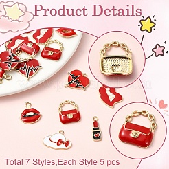 35шт 7 стиля подвески из сплава с эмалью&nbsp;FIND-YW0004-95