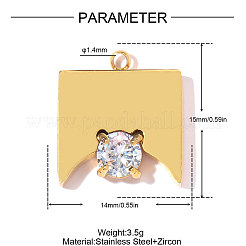 Подвески из кубического циркония из нержавеющей стали&nbsp;STAS-OY011-40G