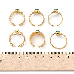 Натуральные малахитовые пальцевые кольца RJEW-K290-01G