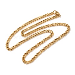 Ionenplattierung (IP) 304 Edelstahl Cuban Link Kette Halsketten&nbsp;NJEW-L173-024G-02