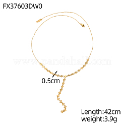 Rechteckige Y-förmige Halsketten aus Edelstahl 304 für Damen&nbsp;STAS-OY013-89G
