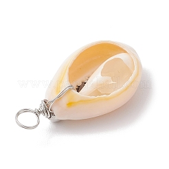 Подвески из натуральной ракушки каури и сплава с морскими животными&nbsp;PALLOY-JF03751-06