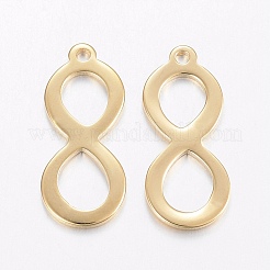 304ステンレスペンダント  無限大  ゴールドカラー  19.5x8.5x1mm  穴：1.2mm&nbsp;STAS-H443-21G