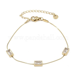 Браслеты из нержавеющей стали 304 с микрофиброй из кубического циркония для женщин&nbsp;LS-BJEW-K291-04G