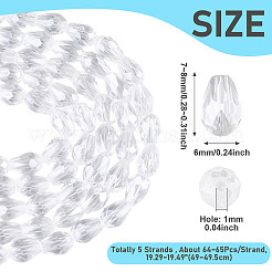5 Strang transparenter tropfenförmiger Glasperlen&nbsp;GLAA-TA0004-21B