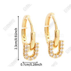 Элегантные серьги-кольца из латуни в форме буквы U с прозрачным кубическим цирконием&nbsp;VN7337-1