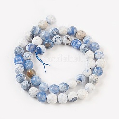 Граненые бусины из натурального огненного агата с треском G-F447-8mm-B09