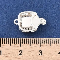 Латунные застежки из прозрачного кубического циркония с микропаве&nbsp;KK-C080-10S