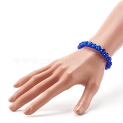 Bracelets extensibles faits à la main avec des perles de verre en feuille d'argent&nbsp;BJEW-JB06464