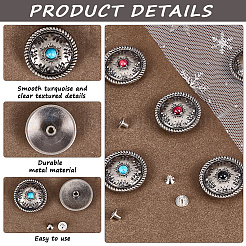 12 комплект декоративных заклепок из сплава 3 цветов&nbsp;BUTT-CP0001-07B