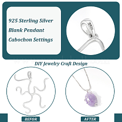 1 Stück 925 Sterling Silber Rohlinge für Cabochon-Anhänger&nbsp;STER-BC0002-44P