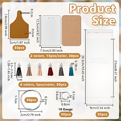 Наборы для изготовления бирок из искусственной кожи своими руками&nbsp;DIY-OC0014-34