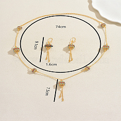 Set di orecchini e collane in ottone con nappe a lanterna in stile bohémien&nbsp;DF0929