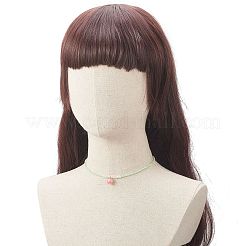 Ожерелья с подвесками из бутона цветка из смолы NJEW-JN04153