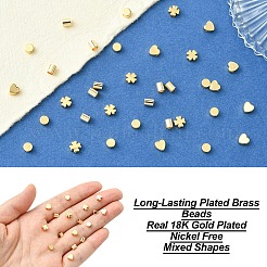 40 шт. 4 стиля долговечных латунных бусин с покрытием&nbsp;KK-YW0002-96