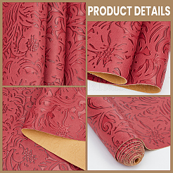 1 Blatt geprägter Kunstlederstoff mit Blumenmuster&nbsp;DIY-CL0001-19B