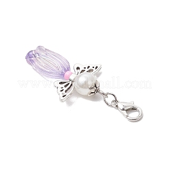 Подвеска в виде круглой бусины из стеклянного жемчуга в виде ангела HJEW-JM03334