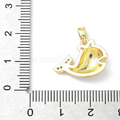 Латунь микропаве фианиты с подвесками из эмали&nbsp;KK-Z134-15G-02B