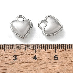 304ステンレススチールチャーム  ハートチャーム  ステンレス鋼色  12.5x11x7mm  穴：2.5x3mm&nbsp;SA-CBAE5AC-25P