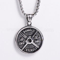 Мужские ожерелья с подвеской в виде гантелей из нержавеющей стали 304 в стиле ретро-панк LA3706