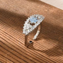 Манжеты из латуни с микро паве кубический цирконий для женщин RJEW-S401-02P