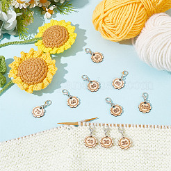 10 Stück 10-Stil-Blume mit Zahlen-Holzanhänger&nbsp;HJEW-AB00644