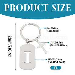 1 porte-clés en acier inoxydable&nbsp;KEYC-TADJ0001-08I