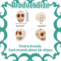 6 нити окрашенных синтетических бирюзовых бусин G-AR0005-74