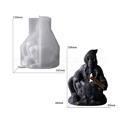Moule à colle bricolage fier moules en silicone pour bougie squelette de dieu de la mort d'Halloween&nbsp;PW-WG9A754-01