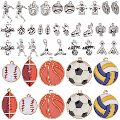 40 pendentif de style tibétain sportif en alliage et émail&nbsp;FIND-BM0001-58