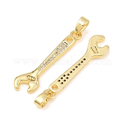 Латунные микропаве прозрачные подвески с фианитом&nbsp;KK-G549-16C-G