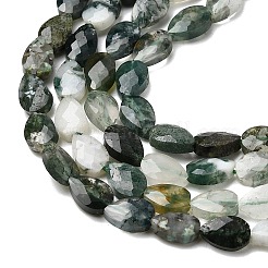 Природные моховой агат бисер нитей G-B159-A09