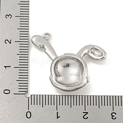 変色しない304ステンレススチールペンダント  うさぎチャーム  ステンレス鋼色  23.5x24.5x5.5mm  穴：1.6mm&nbsp;STAS-P356-28P