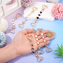 6 шт. 3 стиля сплав эмалированные цепочки для удлинителей звеньев в форме сердца&nbsp;KEYC-TAC00058