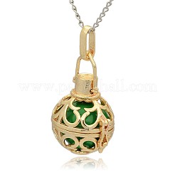 Золотой тон латунь полые круглые подвески KK-J235-07G