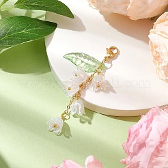 Акриловые подвесные украшения с цветком лилии HJEW-JM02333