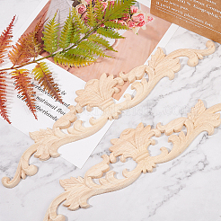 Applique onlay sculpté en bois de caoutchouc&nbsp;AJEW-OC0001-58