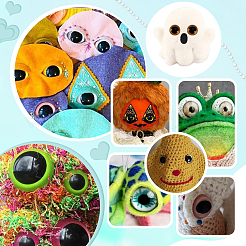 28 Stück 7 Farben Glas Handwerk Puppenauge&nbsp;DIY-GA0002-85