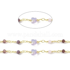 Бабочки и круглые цепочки из стеклянных бусин CHS-P016-38G-07