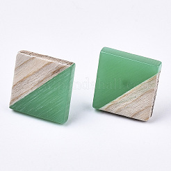 Aretes de resina opaca y madera&nbsp;LS-EJEW-N017-005A-B02