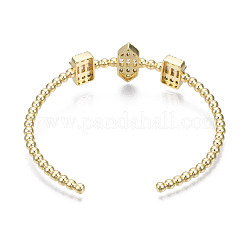 Браслет-манжета из блестящего кубического циркония с шариками из бисера для нее&nbsp;BJEW-N012-003-NF