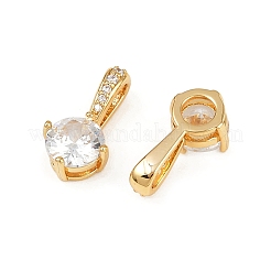 Латунные микропаве прозрачные кубические циркониевые подвески&nbsp;KK-B137-21G-02