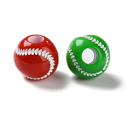 Непрозрачные акриловые европейские бусины с распылением&nbsp;SACR-P031-25C