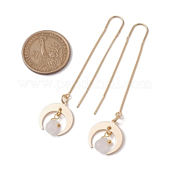 Boucles d'oreilles pendantes en forme de larme en quartz rose naturel&nbsp;EJEW-JE05712-04
