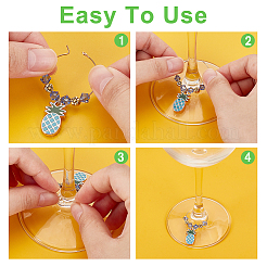 Осенние подвески для бокалов из эмали из сплава ананаса AJEW-GA00016