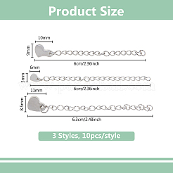 30 шт. 3 стиля удлинитель цепи из нержавеющей стали 304 STAS-DC0016-79P